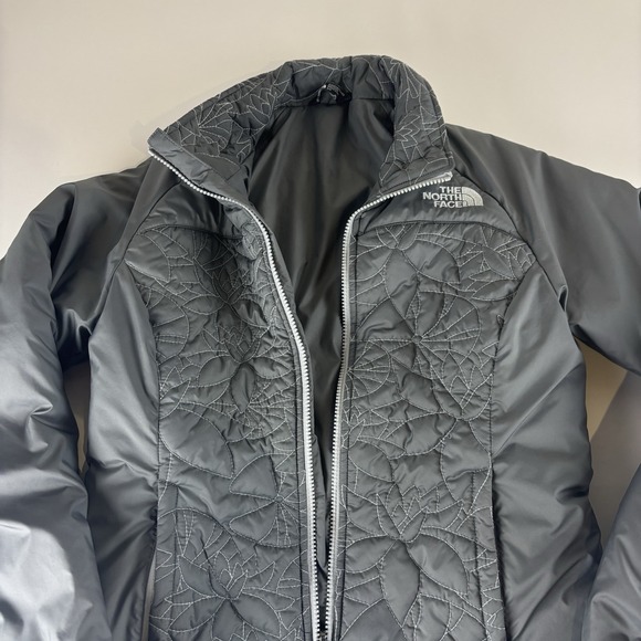 NORTH FACE Catawissa Jacket Coat Women Size Small Gray Floral - Picture 3 of 13